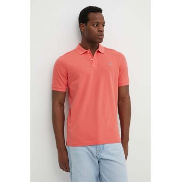 Gant polo de bumbac culoarea roz, neted