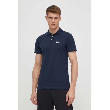 Helly Hansen polo de bumbac culoarea albastru marin, neted