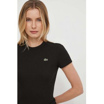 Lacoste tricou din bumbac culoarea negru