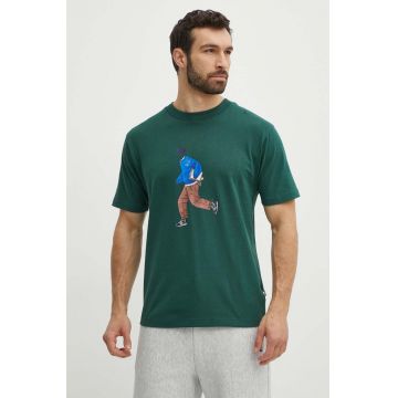 New Balance tricou din bumbac barbati, culoarea verde, cu imprimeu, MT41579NWG