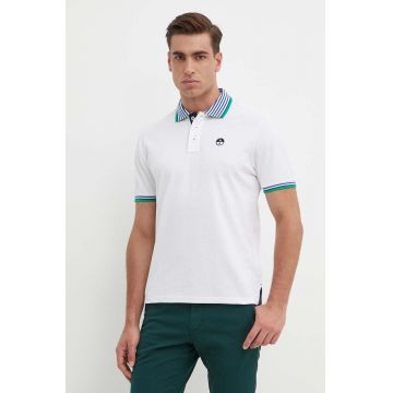 North Sails polo de bumbac culoarea alb, cu imprimeu, 692460