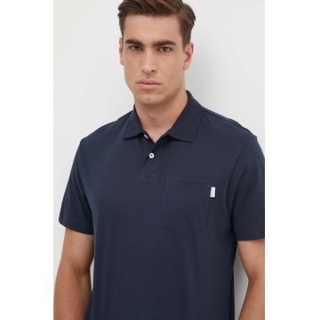 Pepe Jeans polo de bumbac HOLDEN culoarea albastru marin, neted, PM542154