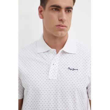 Pepe Jeans polo de bumbac HUNTER culoarea alb, modelator, PM542155