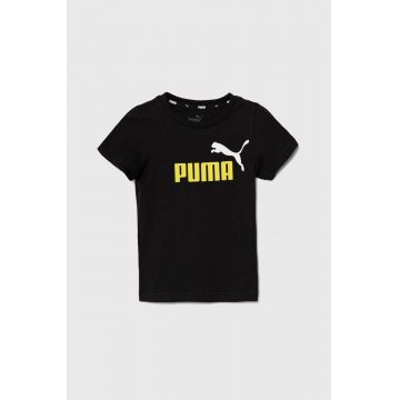 Puma tricou de bumbac pentru copii culoarea negru, cu imprimeu