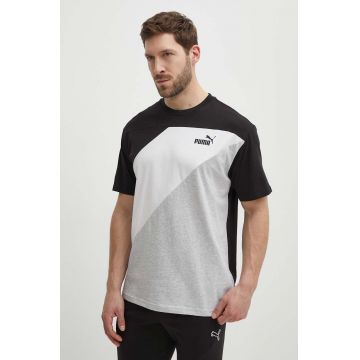 Puma tricou din bumbac POWER bărbați, culoarea negru, cu model, 678929