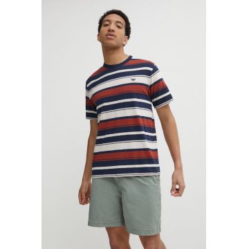 Superdry tricou din bumbac barbati, culoarea albastru marin, modelator