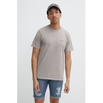 Superdry tricou din bumbac barbati, culoarea bej, neted