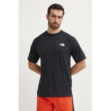 The North Face tricou sport Foundation culoarea negru, neted, NF0A87FQKS71