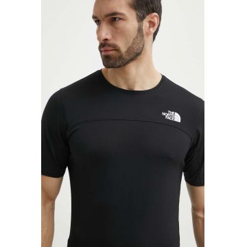 The North Face tricou sport Sunriser culoarea negru, neted, NF0A84KNJK31