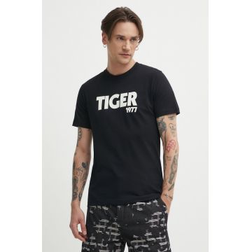 Tiger Of Sweden tricou din bumbac Dillan barbati, culoarea negru, cu imprimeu, T65617038