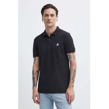 Timberland tricou polo barbati, culoarea negru, neted, TB0A2DJE0011