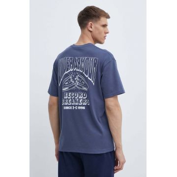 Under Armour tricou barbati, culoarea albastru marin, cu imprimeu