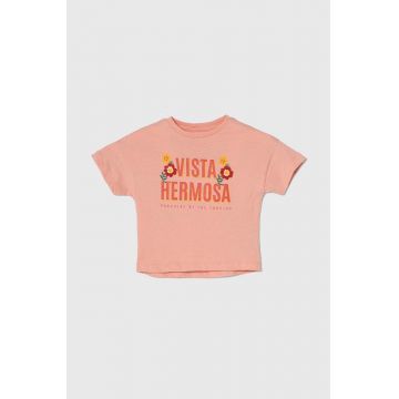 zippy tricou de bumbac pentru copii culoarea portocaliu